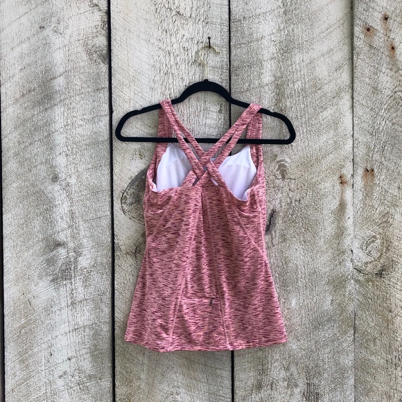Lucy | pink crisscrossed back workout tank top - Picture 2 of 5